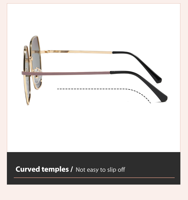 Personalized Polygonal Metal Frame Sunglasses Eye Protection OEM