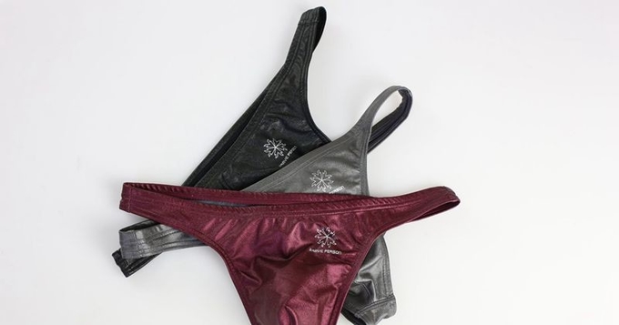 Mens String Bikini Briefs Underwear Man Black Red Grey Faux Leather Thongs Sexy Tanga T Back