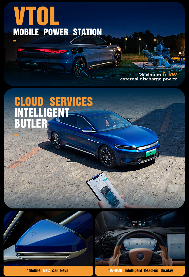 Byd Han 715KM 4WD Flagship Electric Cars Suv High Speed Byd Car 2023 Creation Edition April 2022 Size mm 4995*1910*1495