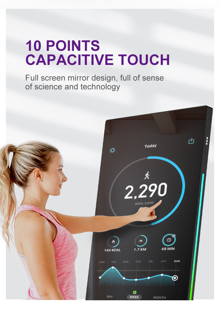 Personalized Virtual Trainer Magic Fitness Mirror 32inch HD LCD Magic Workout Mirror Customized
