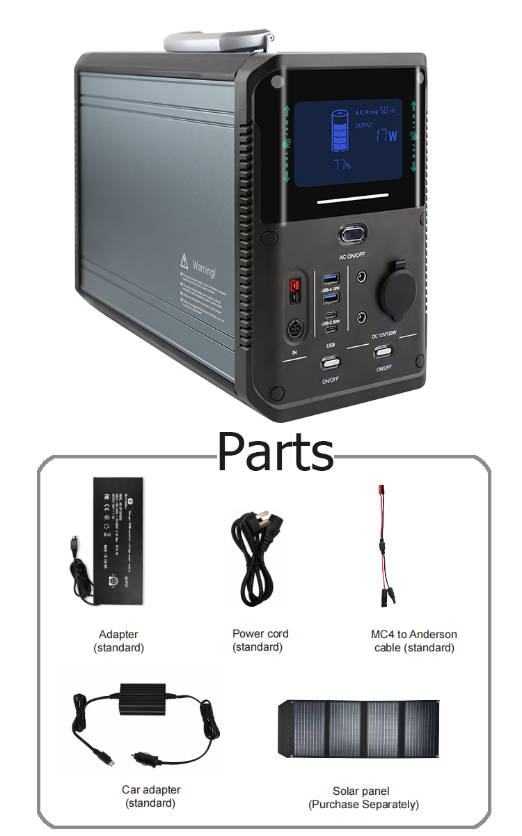 Solar Generator Lithium Battery Portable Power Station 2000w Delta LiFePO4