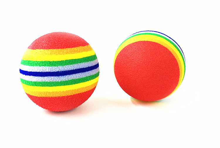 Interactive Elastic Material Rainbow Ball Pets Toy Silently Teasing Cats