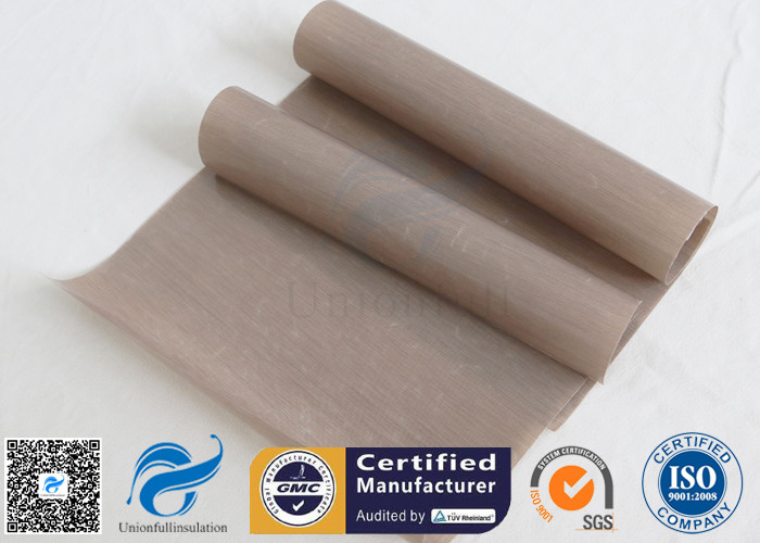 0.12mm Brown ptfe coated fiberglass cloth For Non Stick BBQ Grill Mat
