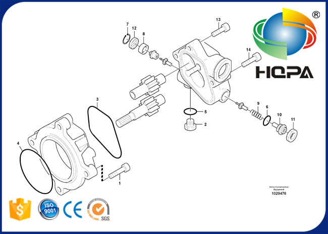 VOE14539963 14539963 Hydraulic Gear Pump Seal Kit for Excavator Volvo EC290B