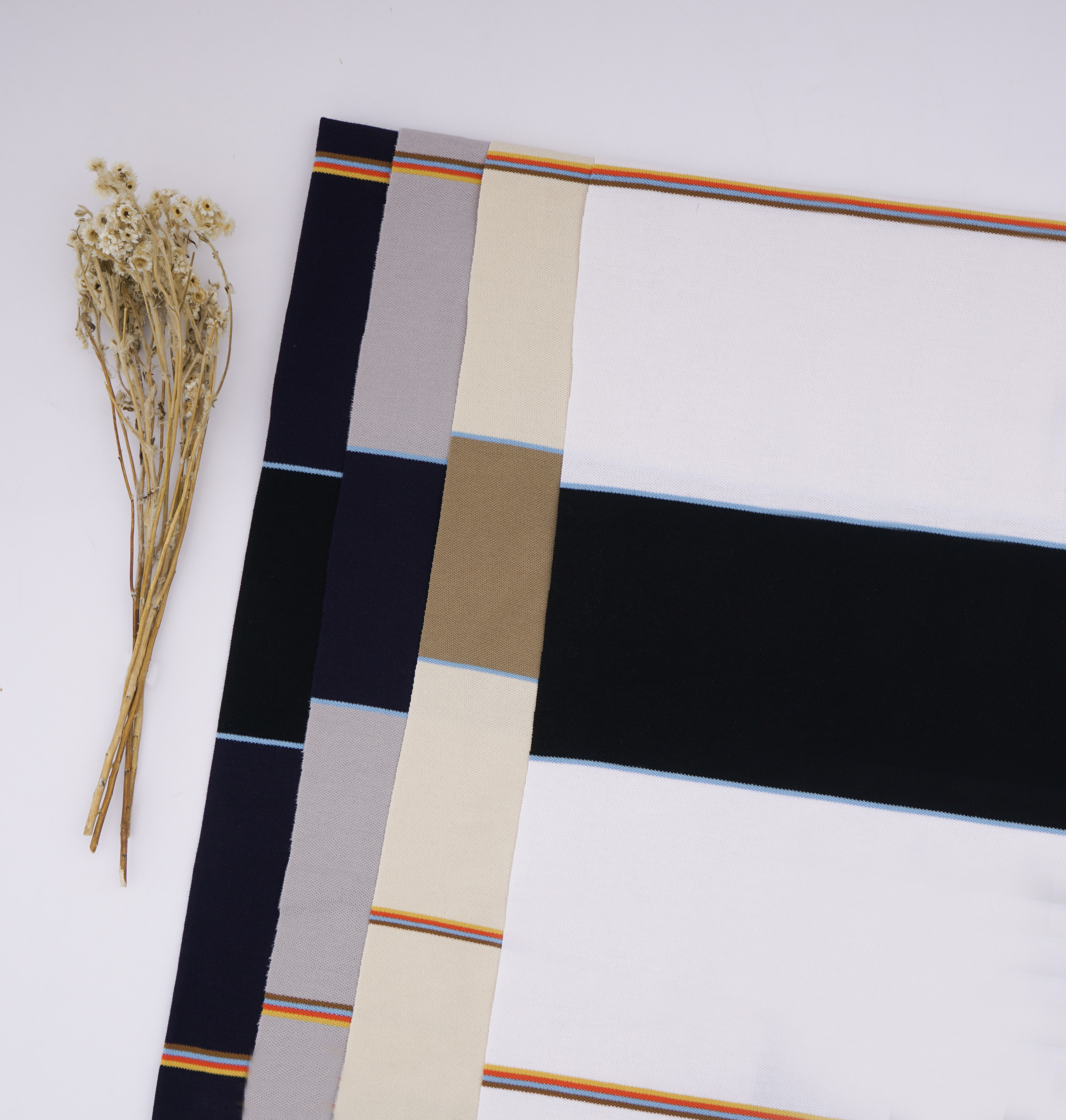 Breathable ，Moisture-Absorbing And Wear-Resistant Striped Knit Fabric For Polo Shirt