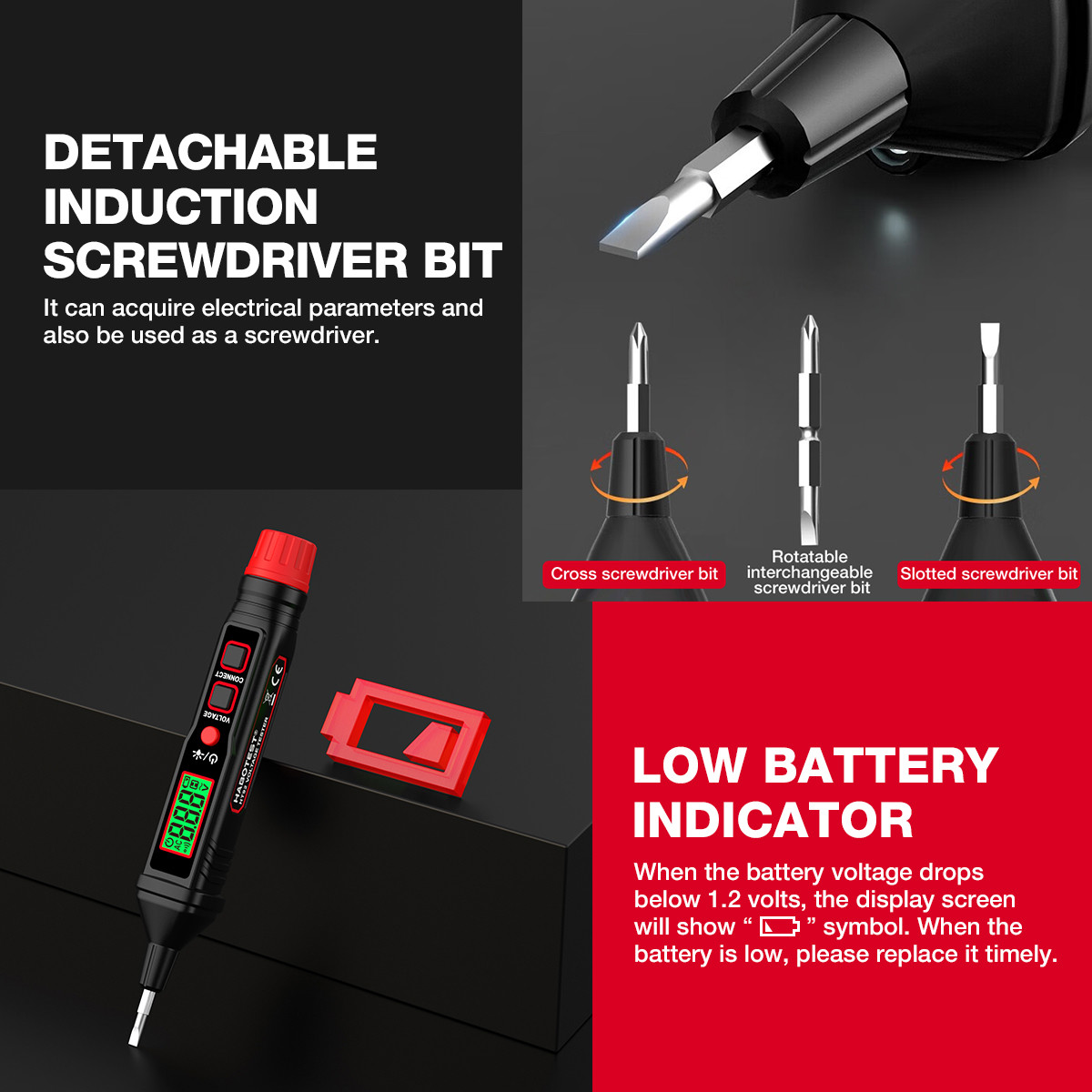 HT92 Electrical Pen Tester Multifunction LCD Digital Display Electroprobe AC/DC Voltage Tester Electroprobe With Light