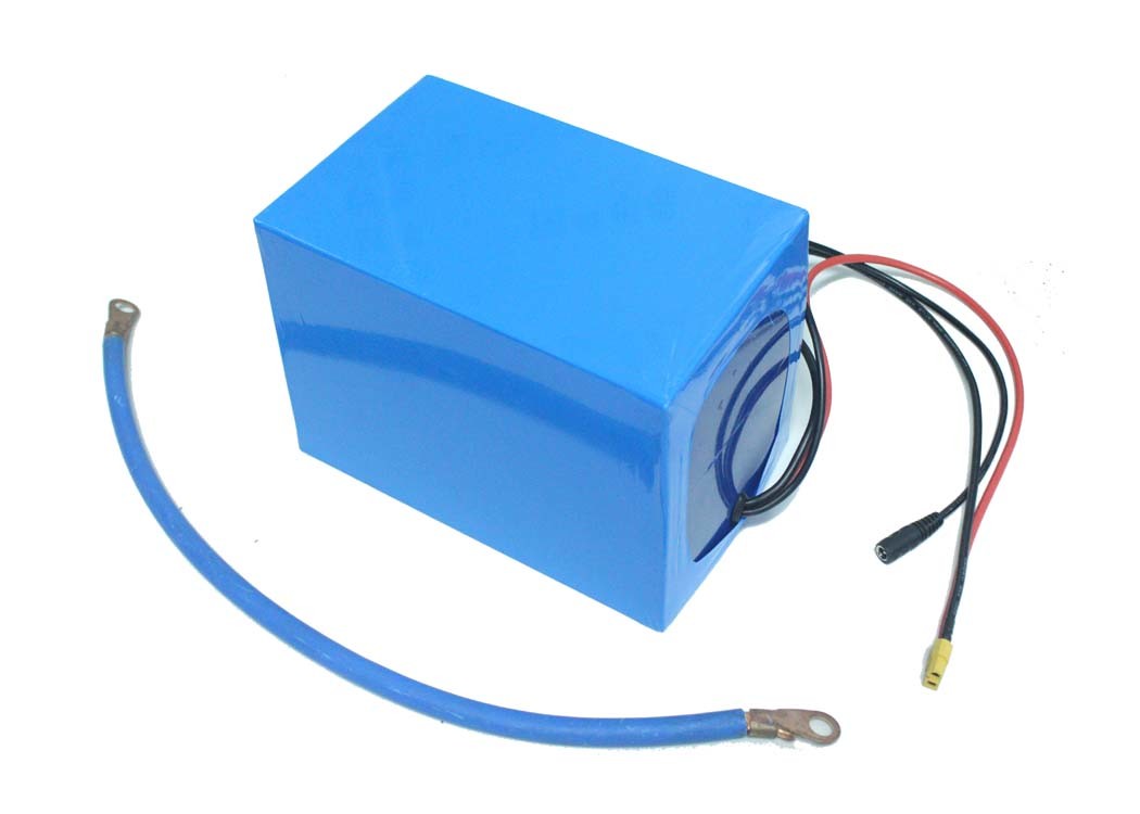 Blue Lithium Ion Battery For Motorcycle Lifepo4 36v 50v Charger For UPS