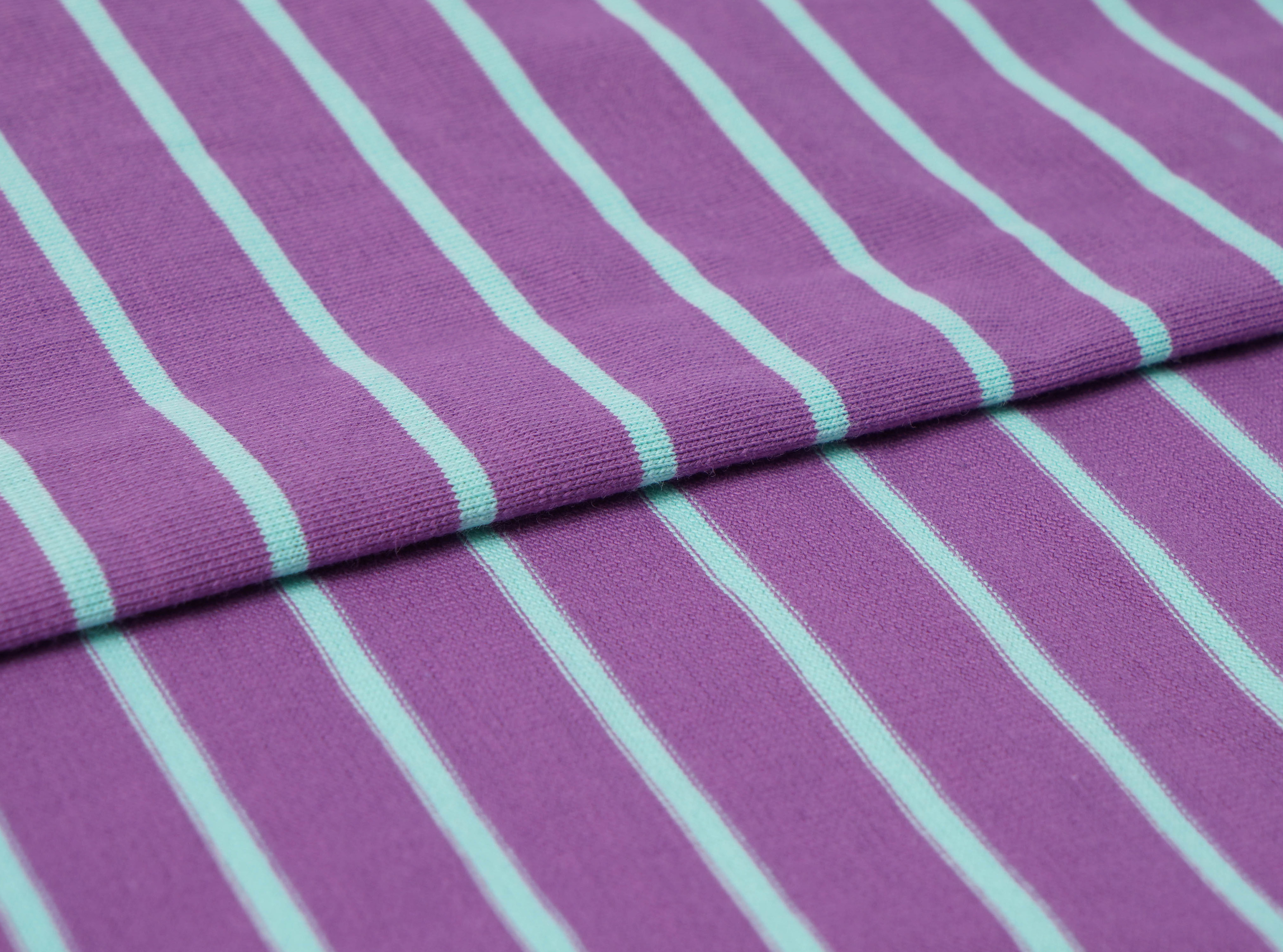 Natural Pure Cotton Skin-Friendly Fashionable Striped Knit Fabric For T-Shirt