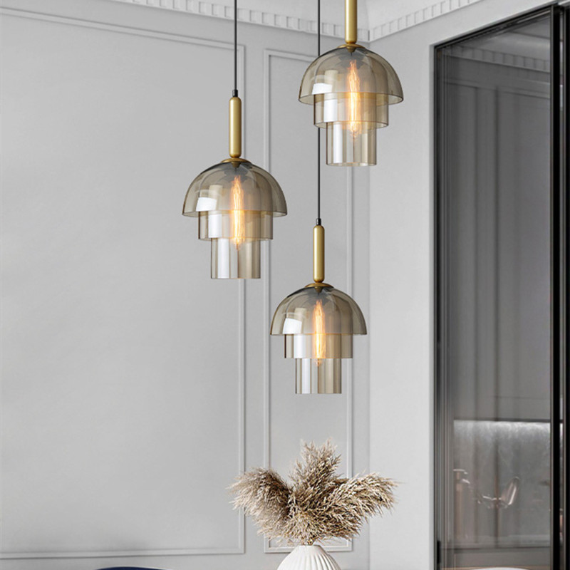 Industrial Style Restaurant Glass Pendant Lamp Vintage Art Champagne Glass Living Room Aisle Bar Light(WH-GP-104)
