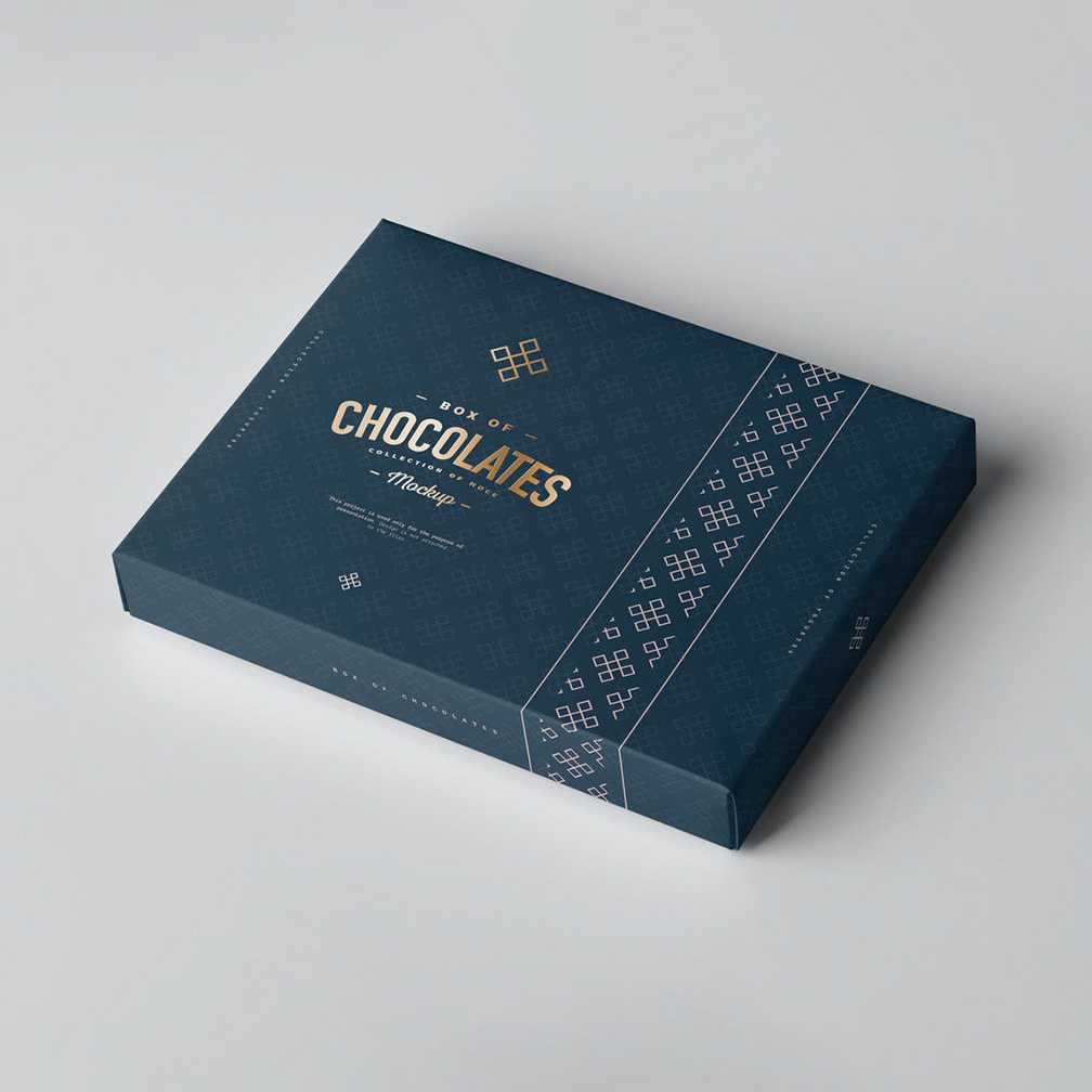 Gold Foil Printing Handling Custom Made Recyclable Chocolate Box For Christmas