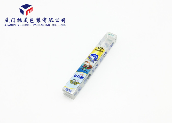 Custom Printed Clear PVC Boxes Rectangle For Toothbrush , 15.3cm Length