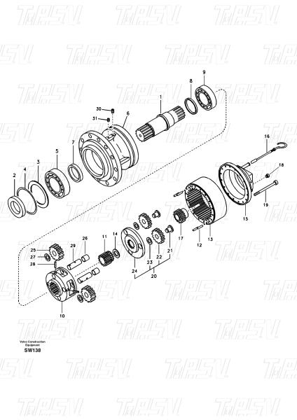 Wooden Box Packaging VOE14619955 VOE14630401 EC360B Excavator Swing Drive