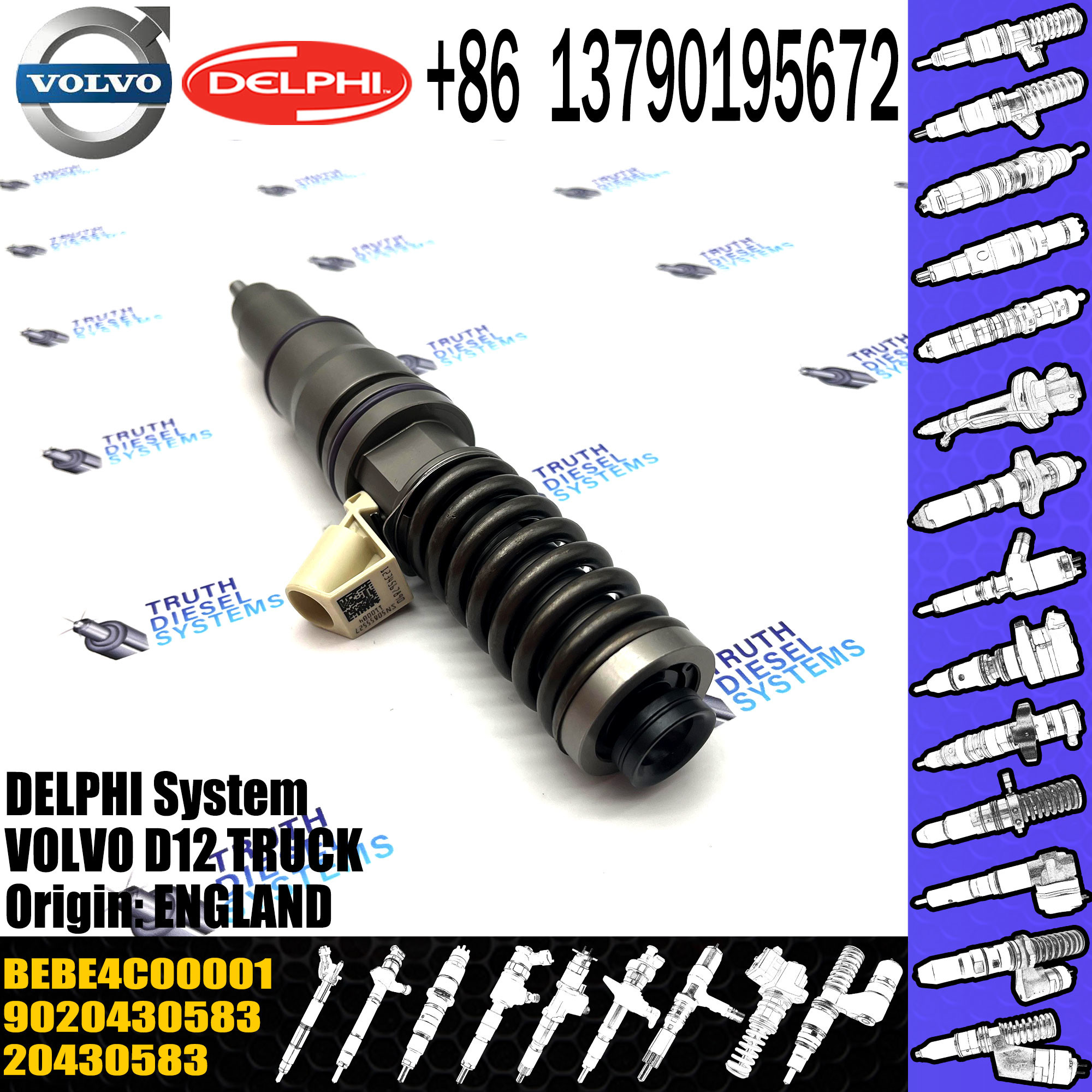 New Diesel Fuel Injector 20430583 BEBE4C00001 BEBE4C00101 20430583 21582096 For VOL EC360B EC460B Engine