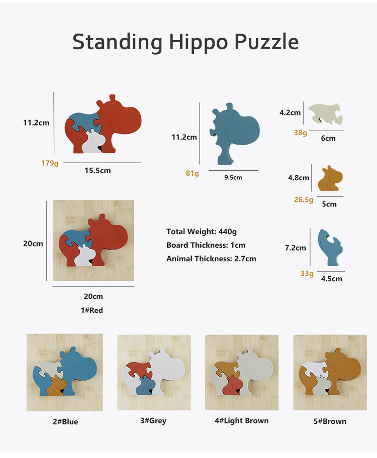 Customize Silicone Puzzle , 3D Infant Jigsaw Puzzles With Wooden Bamboo Base