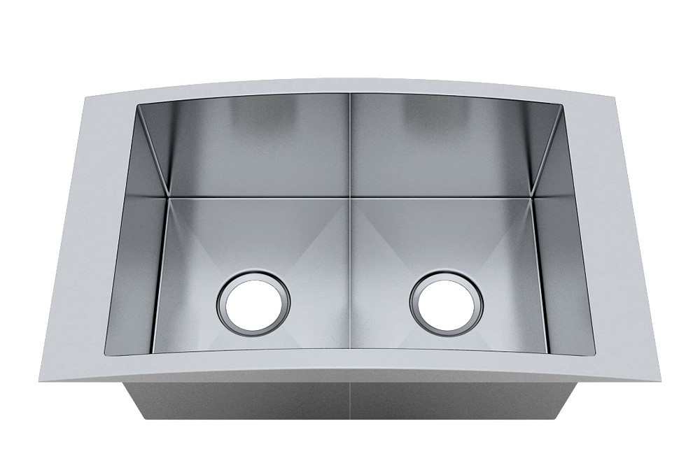 Handcrafted Stainless Steel Kitchen Sinks 18 Gauge Top Mount With Long Using Life