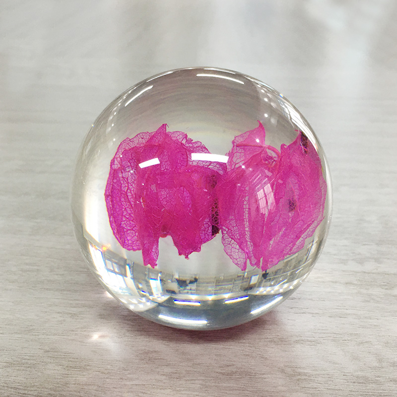 Acrylic Flower Paperweight Logo Customized For Decoration