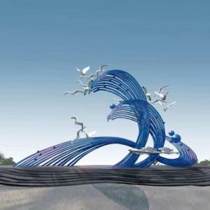 China Glossy Famous Art Modern Abstract Metal Sculptures For Outdoor Ornament on sale