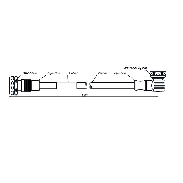 1/2 Superflex 7/16 DIN Male Right Angle To 4.3/10 Male Right Angle Jumper Cable 3M 5M 10M