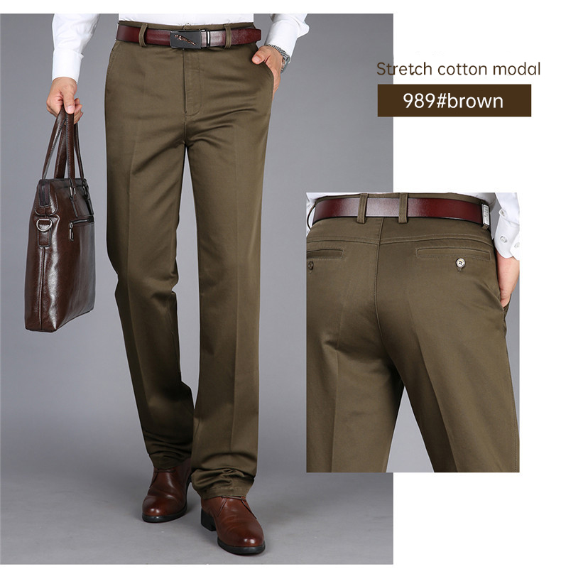 Classic Straight Style Custom Fit Formal Pants for Men Plus Size and Cotton Fabric
