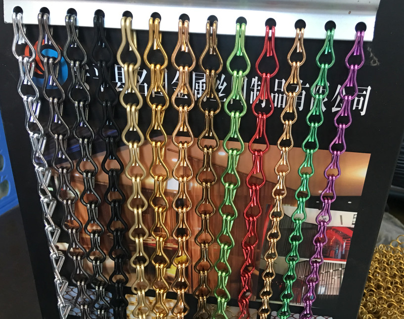 Colorful Chain Link Curtain / Kitchen Window Curtains Rust Resistance