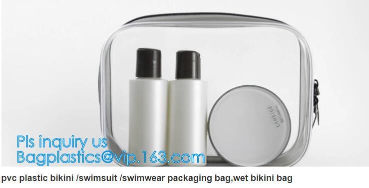 Bulk ladies travel pvc clear promotion make up bag, Toilet Towel Packaging Custom Clear Plastic PVC Travel Cosmetic Bag