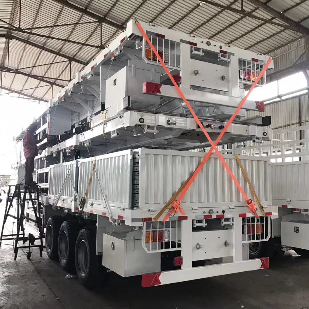 Anton Sidewall Open 3axle 50/60ton Dropside Bulk Fence Cargo Transport Semi Trailer