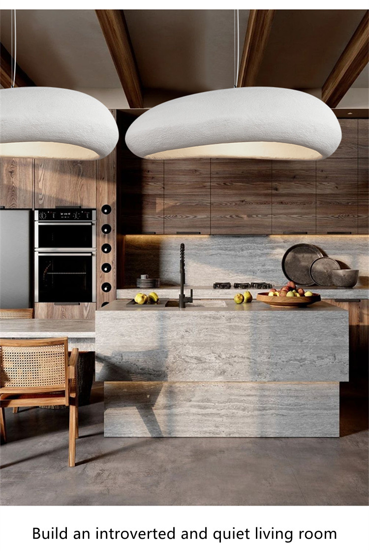 Nordic Wabi Sabi Restaurant LED Pendant Light Lustre Living Room Chandelier(WH-VP-174)