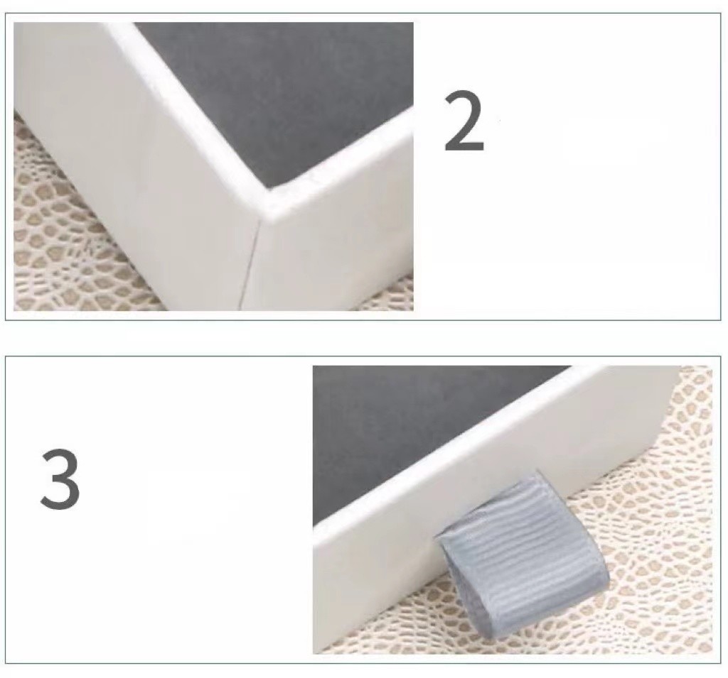 ODM Necklace White Grey Kraft Paper Jewelry small gift boxes With Drawer