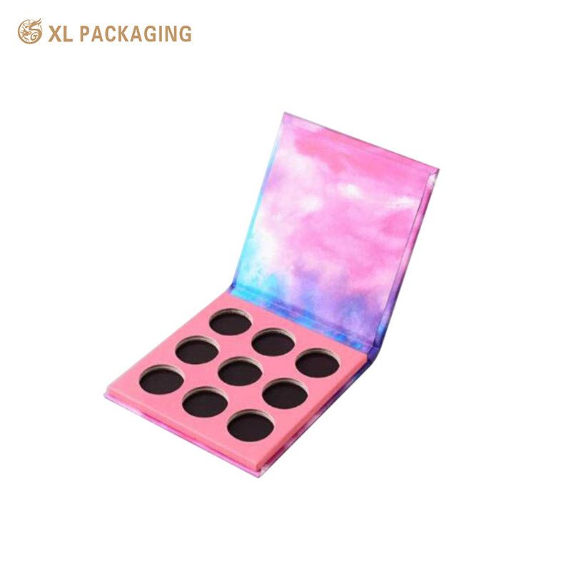 Magnet Closure Makeup Cosmetics Eye Shadow Palette With Mirror Gold Luxury Cosmetic Packaging Handmade Accept