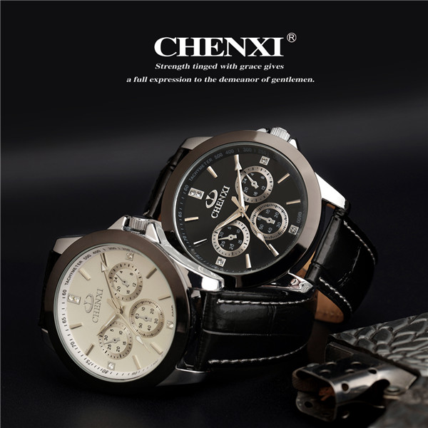 2015 New Fashion Wristwatch Stainless Steel CHENXI Top Quality Alloy Watch Leather Watch