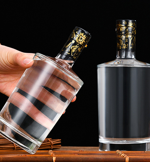 Glass Bottles 500ml 750ml Gin Rum Vodka Whisky Cognac Napoleon Brandy with Custom Size