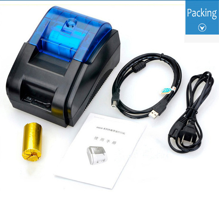 Label Receipt Bluetooth Barcode Scanner CE Mini Pocket Wireless BT Thermal Printer
