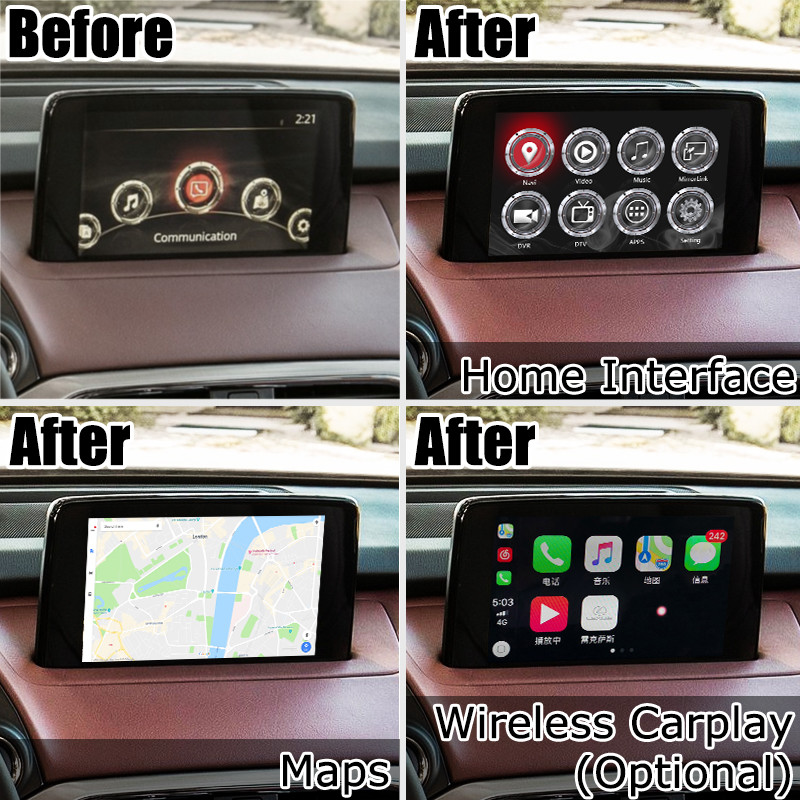 Android auto carplay video interface box for Mazda CX-9 CX9 12V DC power supply