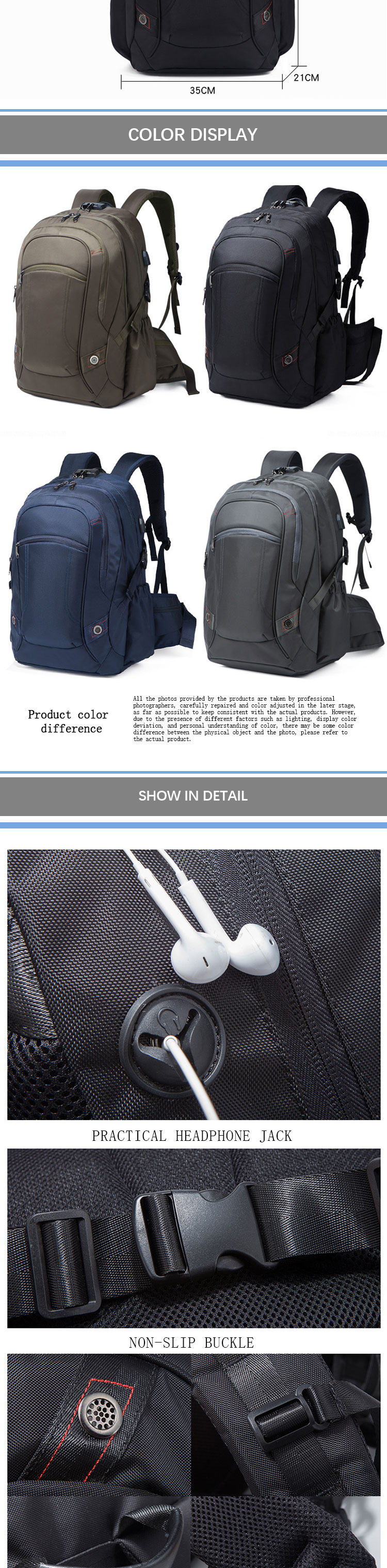 Unisex Travel Laptop Backpack With Usb Charging Port Custom Logo Sport Backpack