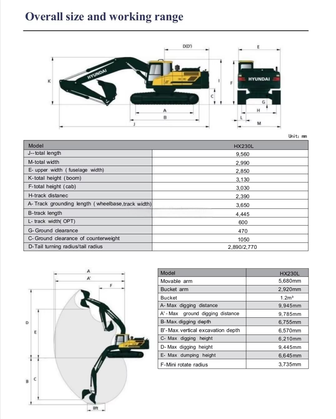 Hyundai Excavator HX230