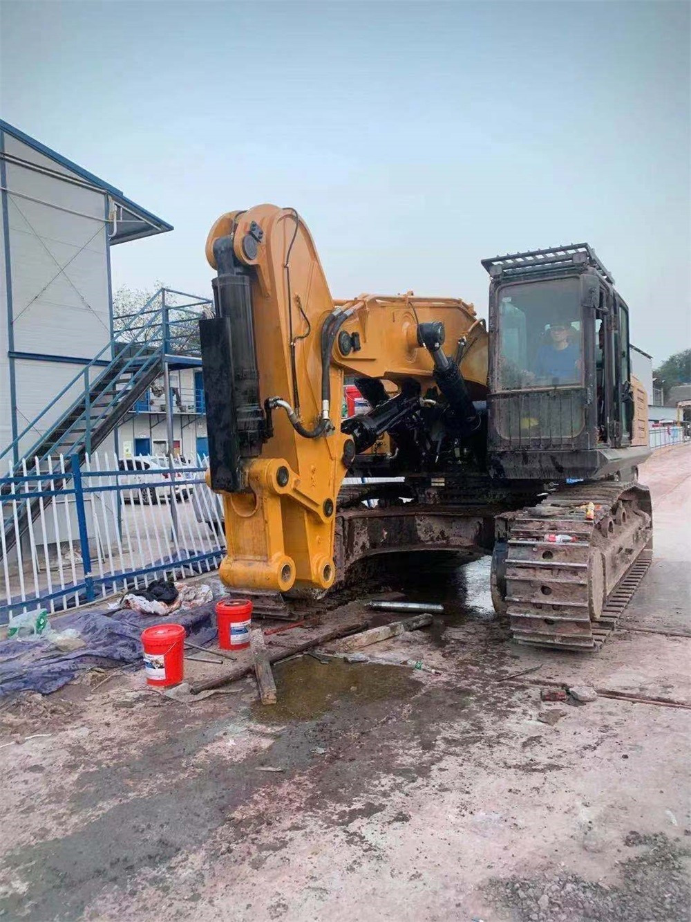 Yellow Short CX210 Excavator Tunnel Boom Q355B Material Durable