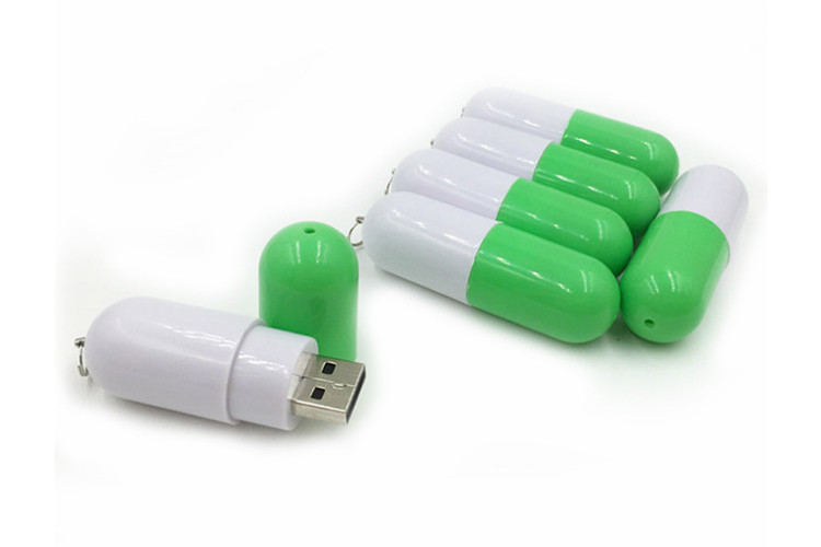 Factory supply show life brand 8GB 3.0 green color plastic pill USB with customized logo and package