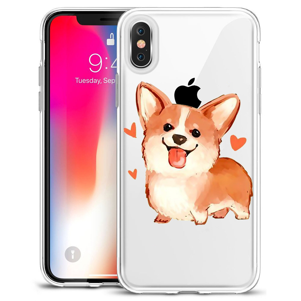 Thin Rubber Designer Cell Phone Cases For Iphone X Sweat Free Animal Puppy Dog Cat