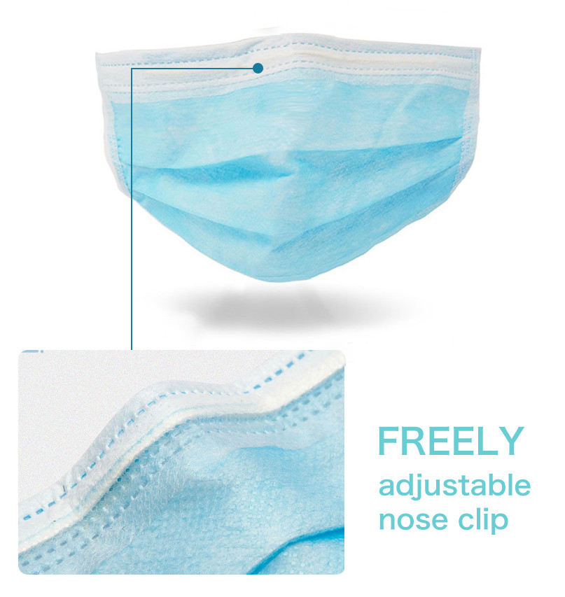 Personal Safety Medical Mouth Mask , 3 Layers Medical Grade Face Mask