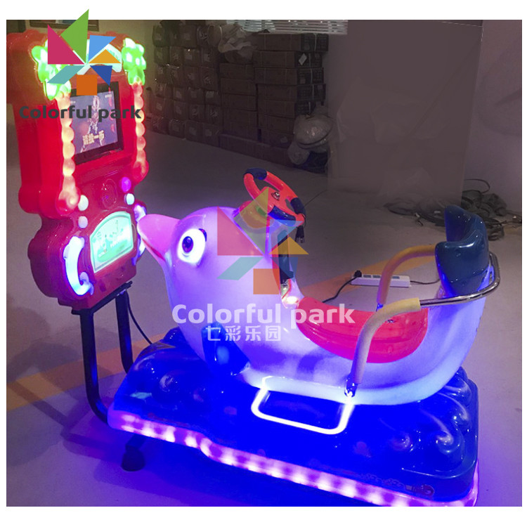 Dolphin Coin Op Rides For Shopping Mall BSCI Approved With Steering Wheel