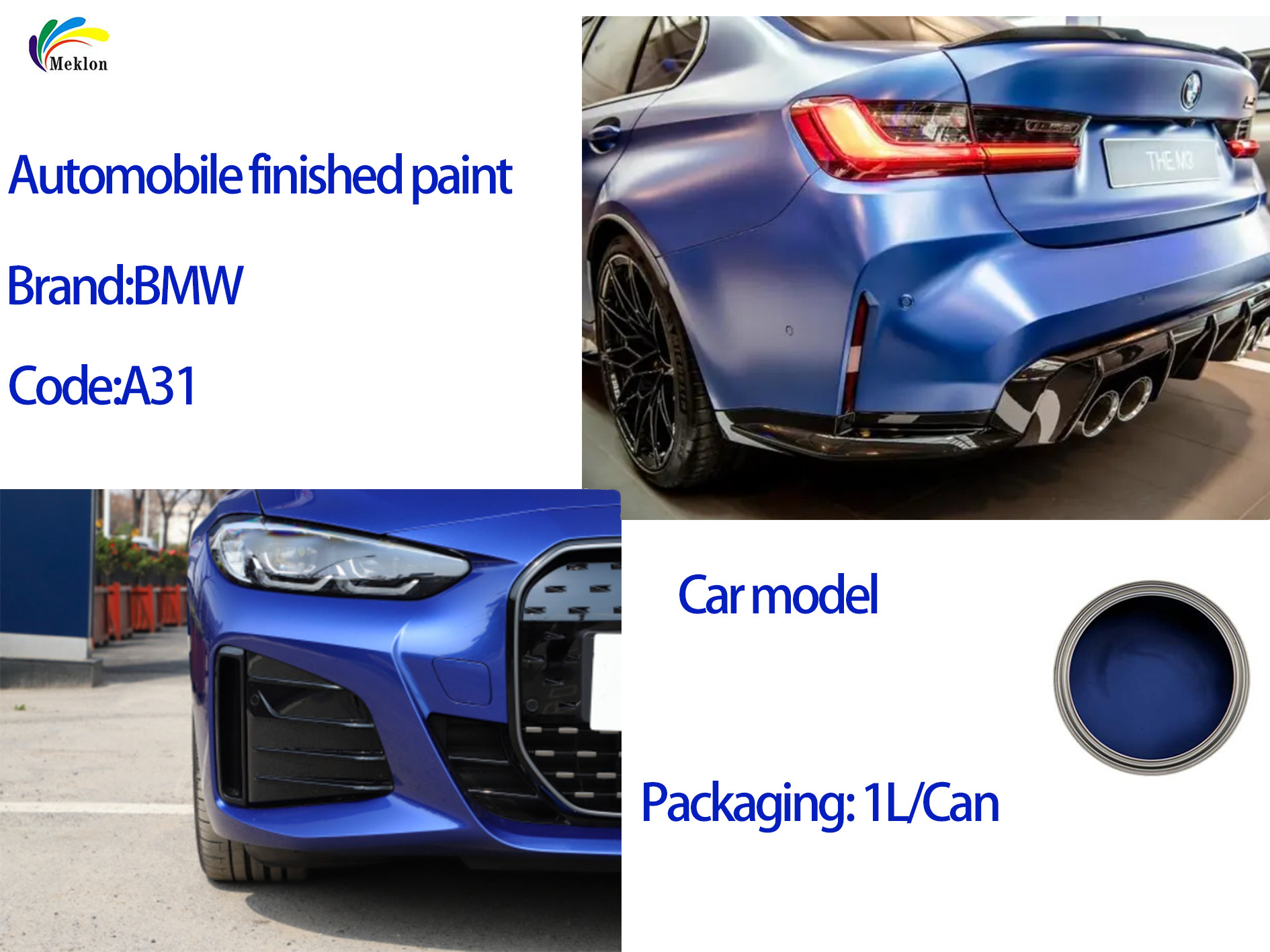 Multipurpose Refinish Car Paint Portimao Blue Practical Fit BMW A31