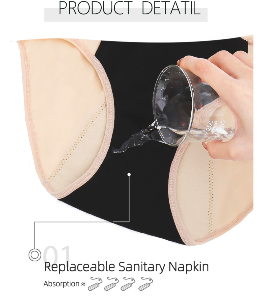 Ladies Postpartum Heavy Period Panties Underwear 4 Layer Reusable Physiological Pants