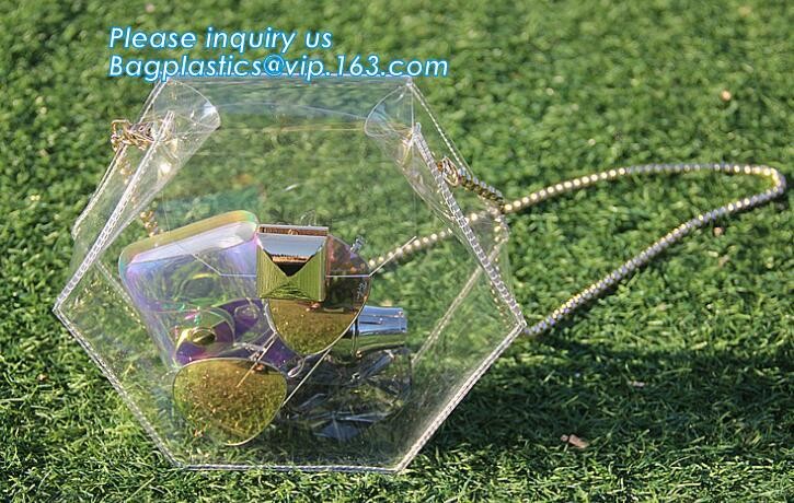 Clear Tote Bags Crystal PVC Transparent Women Fashion Handbag Shoulder Beach Bag, Summer Beach Clear PVC Shoulder Bag Tr