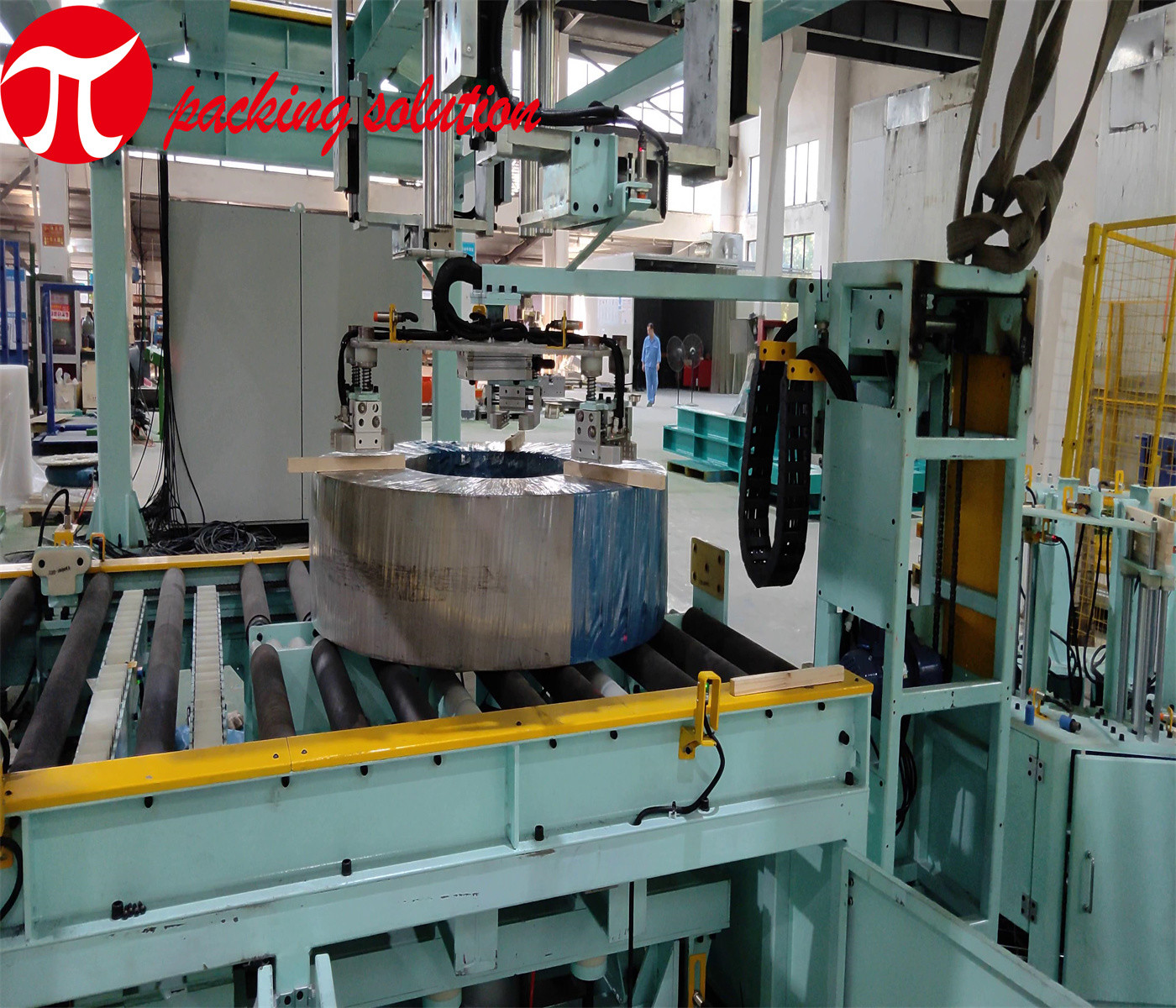 1000mm Automatic Horizontal Steel Coil Packing Machine 380V 50Hz