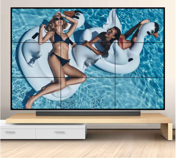 3*3 55" PLA SCCP 1.8mm Bezel LCD Advertising Wall