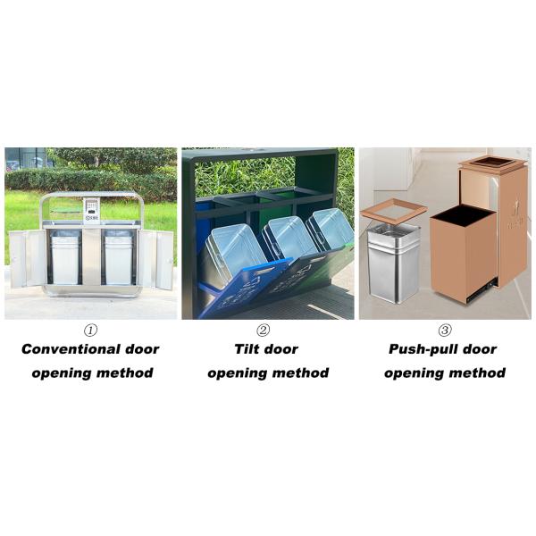 Brown Stainless Steel Waste Bin Metal Garbage Container Trash Bin
