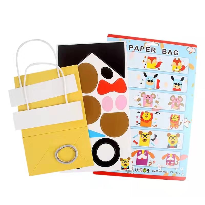 Factory custom brown kraft paper package gift bag animal paper bags
