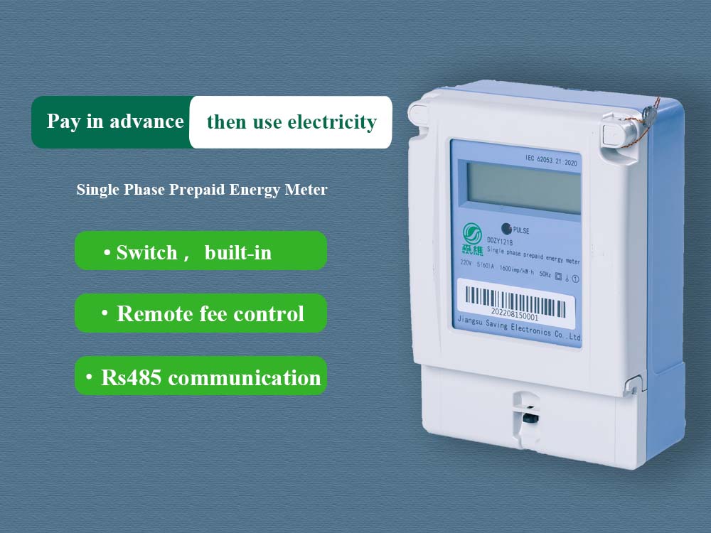 Blue Single Phase Prepaid Energy Meter IC Card Local Control Smart Meter Types