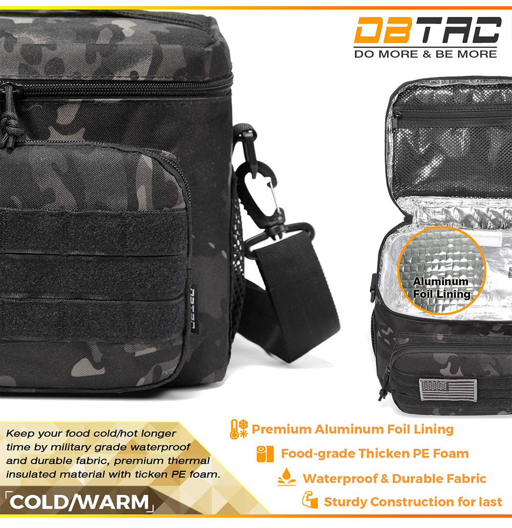 Portable Large Leakproof Lunch Bag Adult with Shoulder Strap and Side Pocket
