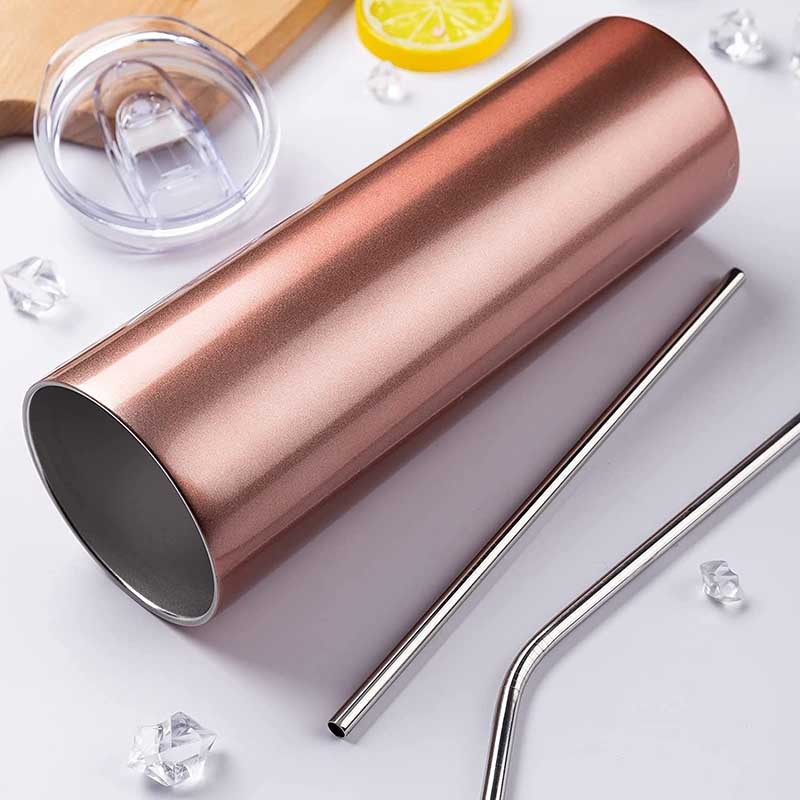 20 Oz Skinny Sublimation Blanks Stainless Steel Skinny Tumbler With Lid And Straw Double Wall Vacuum Insulated Sublimation Tumblers